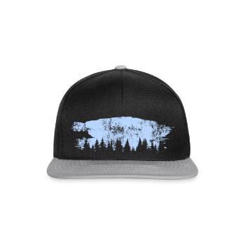 Forest Forests Forester Camping Outdoor - Snapback Cap - black/grey - Front
