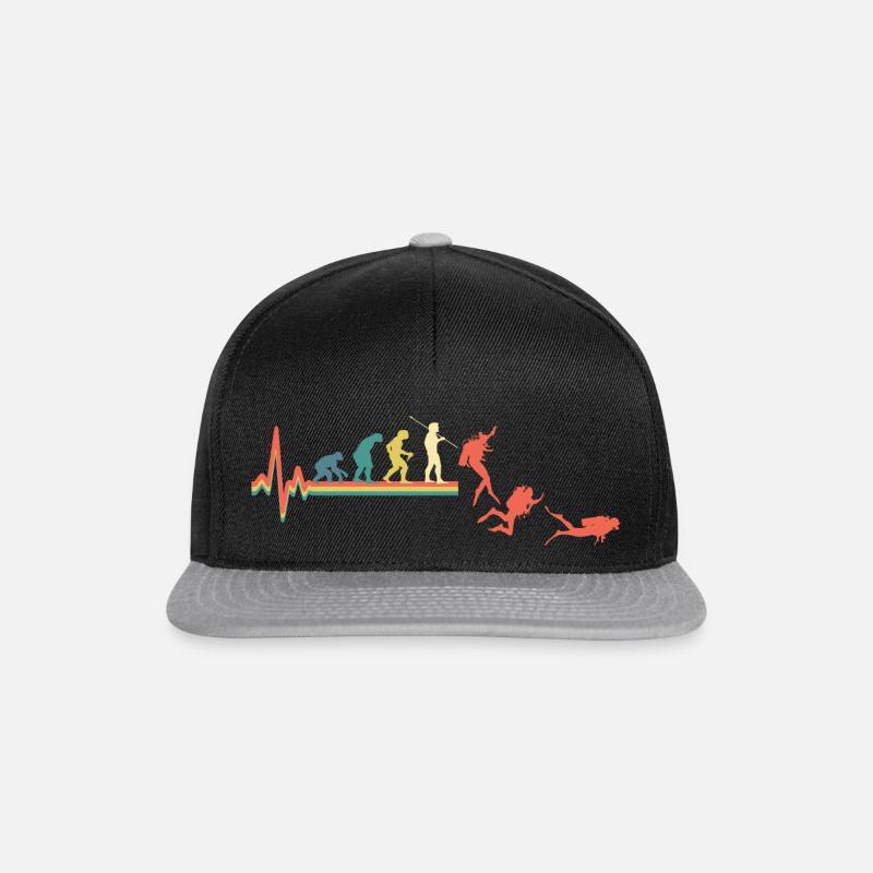 Taucher Tauchen Evolution Retro - Snapback Cap - Schwarz/Grau
