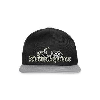 Schwalbe (Zweitaktpower) // Illustration - Snapback Cap - Schwarz/Grau - Vorne