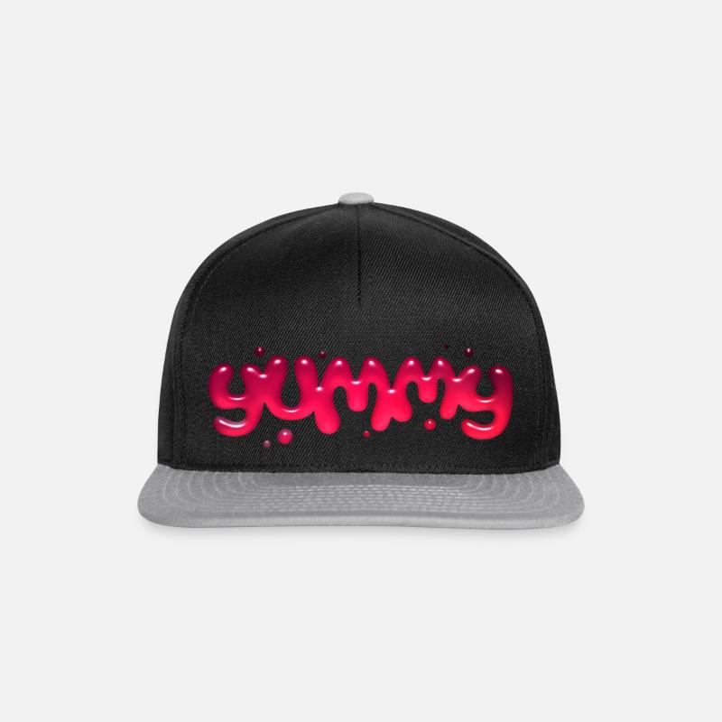 Graphisme de texte délicieux - Casquette snapback - noir/gris