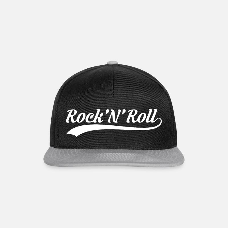 Rock'N'Roll Retro-Sportlogo - Snapback Cap - Schwarz/Grau