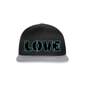 Amour pattes de chat bleu - Casquette snapback - noir/gris - Devant
