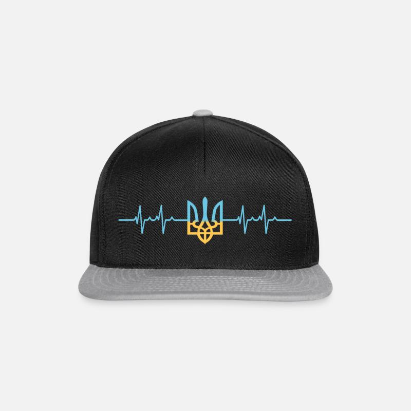 Herzschlag Ukraine Frieden Peace - Snapback Cap - Schwarz/Grau