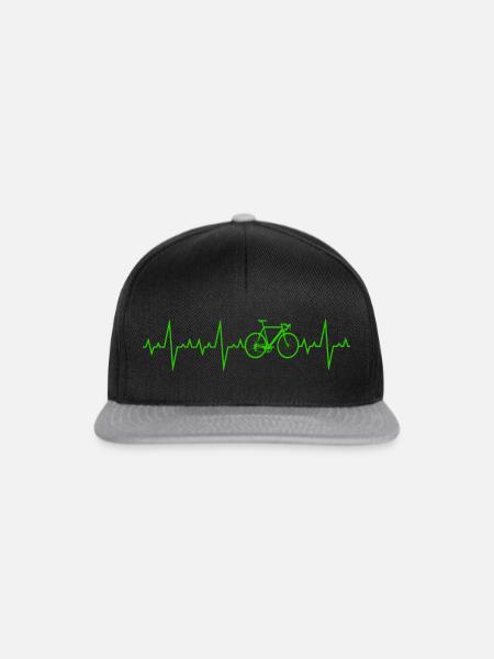 Herzschlag Radfahrer Sport Fahrrad Triathlon - Snapback Cap - Schwarz/Grau