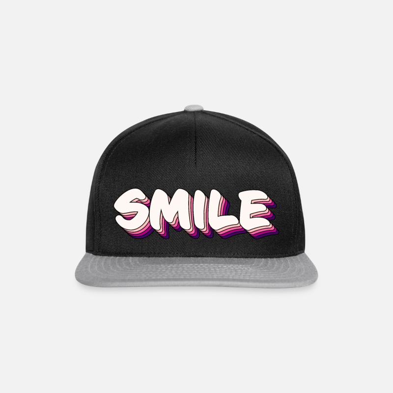 Lächeln - Snapback Cap - Schwarz/Grau