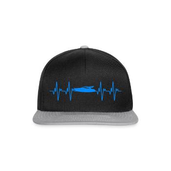 Herzschlag Boot Motroboot Kapitän - Snapback Cap - Schwarz/Grau - Vorne