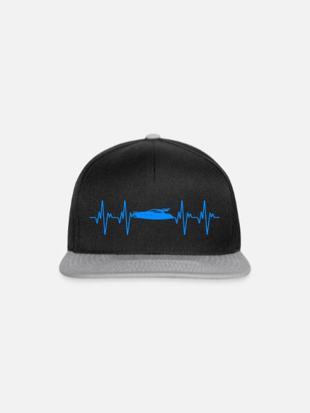 Herzschlag Boot Motroboot Kapitän - Snapback Cap - Schwarz/Grau