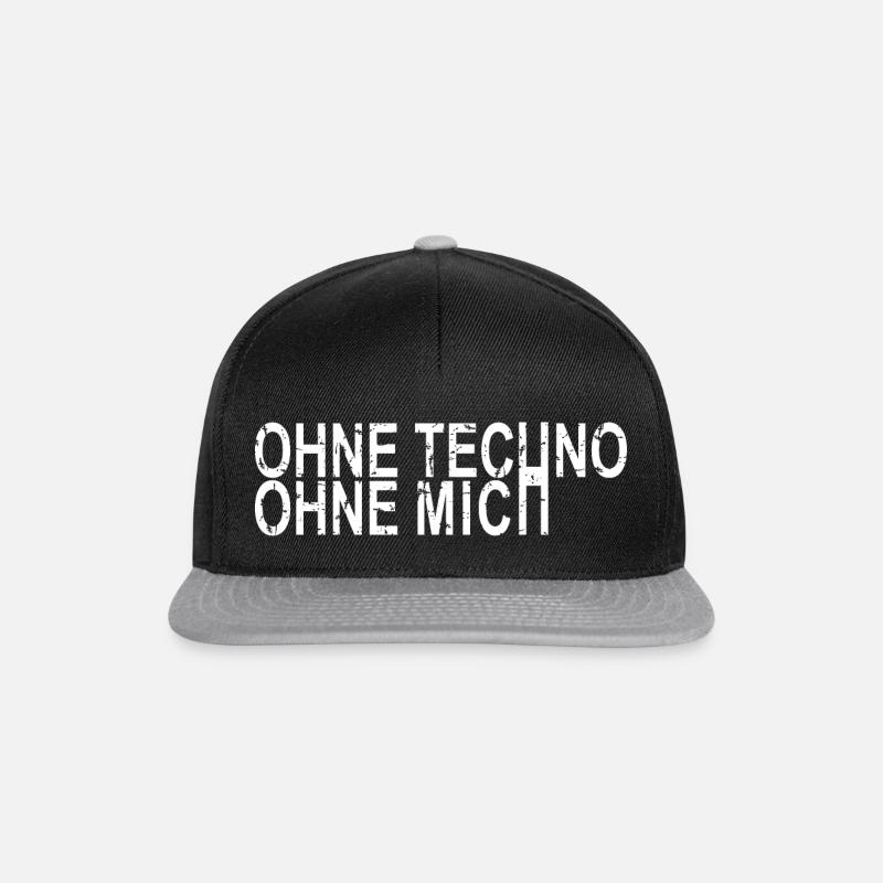 Ohne Techno Ohne Mich - Snapback Cap - Schwarz/Grau
