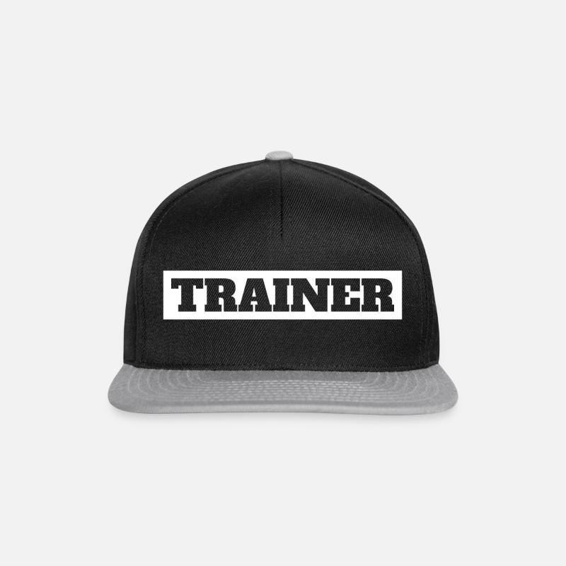 TRAINER - Schriftzug - Snapback Cap - Schwarz/Grau