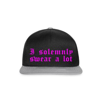 Drôle de dicton: Je jure solennellement beaucoup - Casquette snapback - noir/gris - Devant