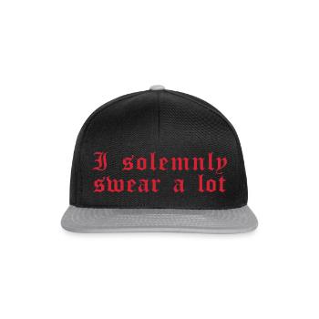 Drôle de dicton: Je jure solennellement beaucoup - Casquette snapback - noir/gris - Devant