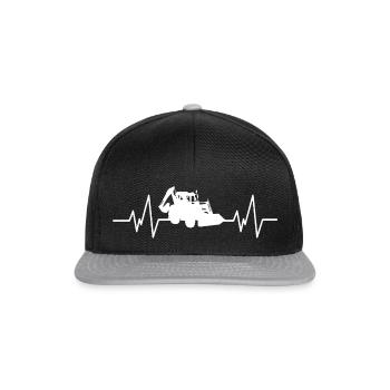 Bagger Bauarbeiter Handwerk Herzschlag - Snapback Cap - Schwarz/Grau - Vorne