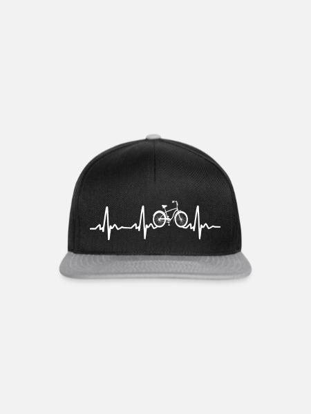 Fahrrad Herzschlag Ekg Rennrad - Snapback Cap - Schwarz/Grau