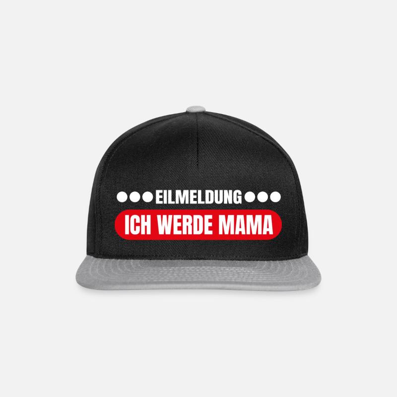 Ich werde Mama - Snapback Cap - Schwarz/Grau