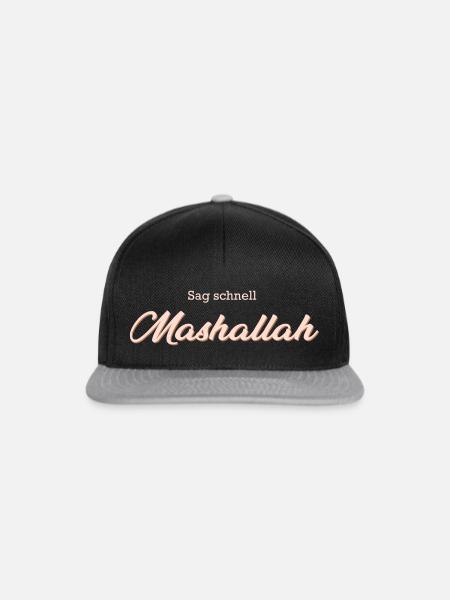 Sag schnell Mashallah - Snapback Cap - Schwarz/Grau