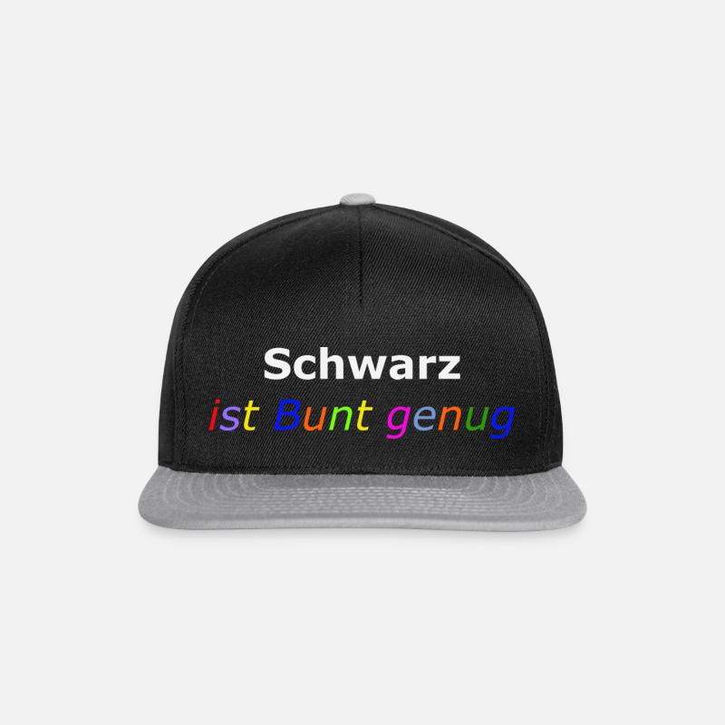 Schwarz ist Bunt genug - Snapback Cap - Schwarz/Grau