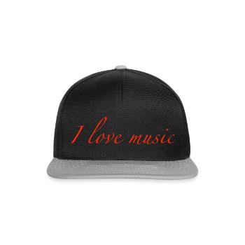 i love music - Snapback Cap - Schwarz/Grau - Vorne