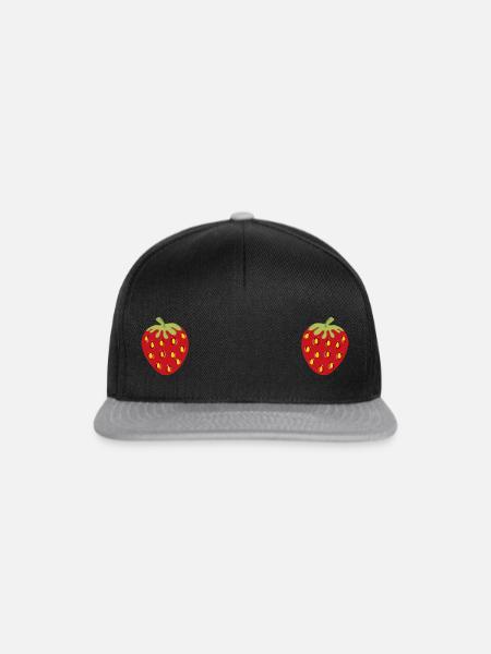 Erdbeere 2 - Snapback Cap - Schwarz/Grau