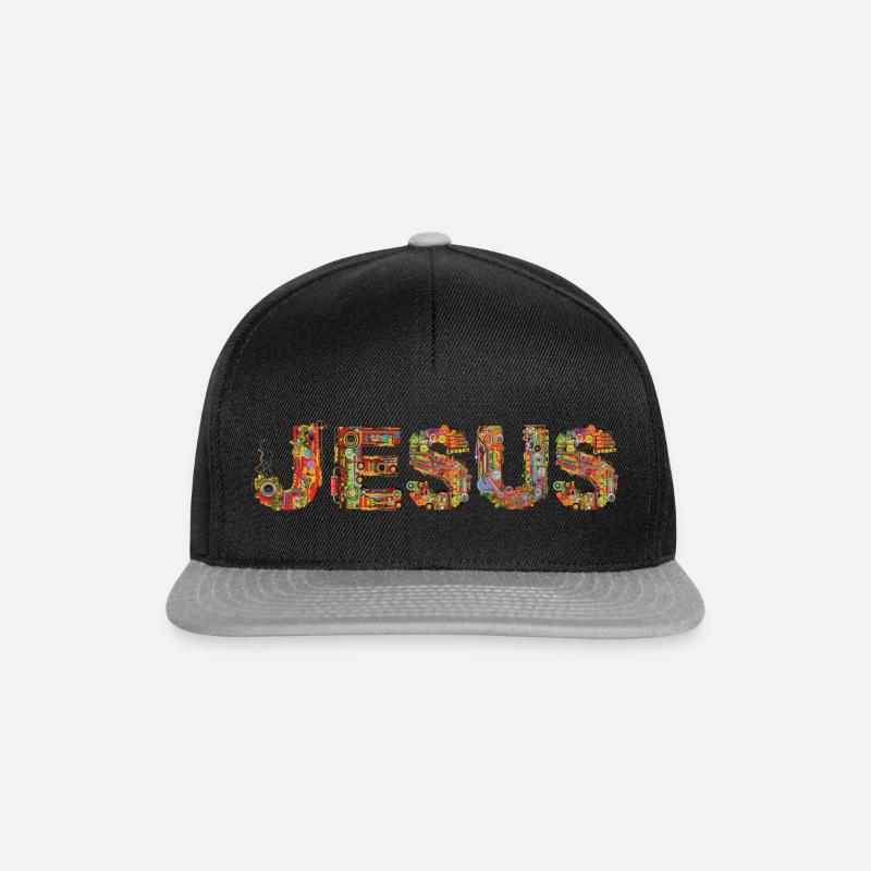 Jesus - Snapback Cap - Schwarz/Grau