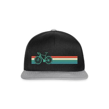 Fahrrad Vintage Retro - Snapback Cap - Schwarz/Grau - Vorne