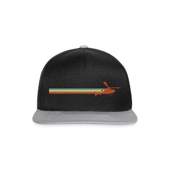 Cadeau Hélicoptère Rétro - Casquette snapback - noir/gris - Devant