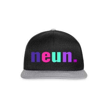 9. Geburtstag neun 9 Jahre - Snapback Cap - Schwarz/Grau - Vorne