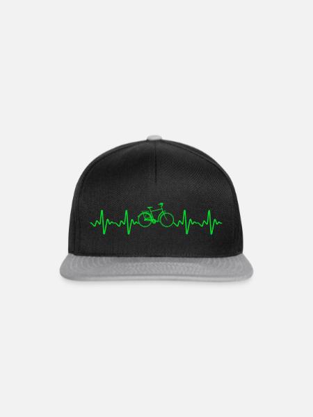 Fahrrad Herzschlag Ekg - Snapback Cap - Schwarz/Grau