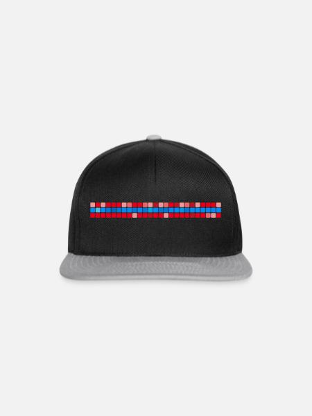 Streifen Fliesen Mosaik - Snapback Cap - Schwarz/Grau