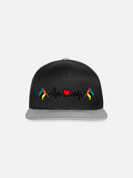 Herzfrequenz-Cardio für Mosambik - Snapback Cap - Schwarz/Grau
