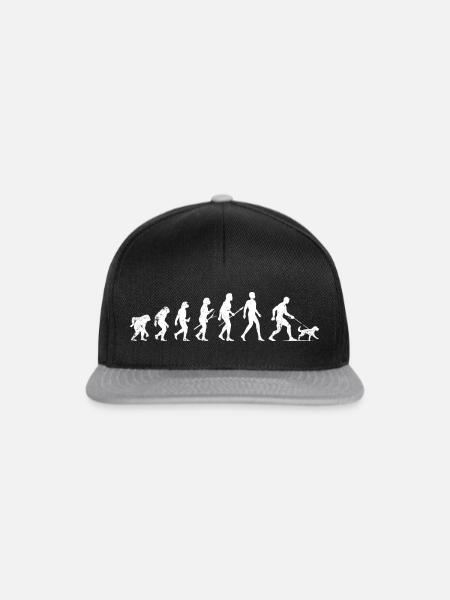 Evolution von Mensch und Hund - Snapback Cap - Schwarz/Grau