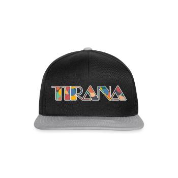 Tirana - Albanien Typografie Design - Snapback Cap - Schwarz/Grau - Vorne