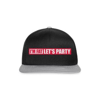 im fat lets party - Snapback Cap - Schwarz/Grau - Vorne