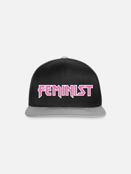 Feministisch (Heavy-Metal-Stil) - Snapback Cap - Schwarz/Grau