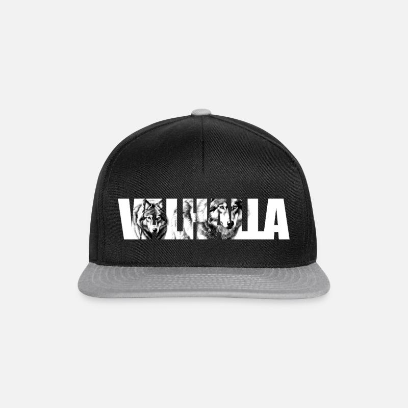 Wolfsruf Typografie - Snapback Cap - Schwarz/Grau