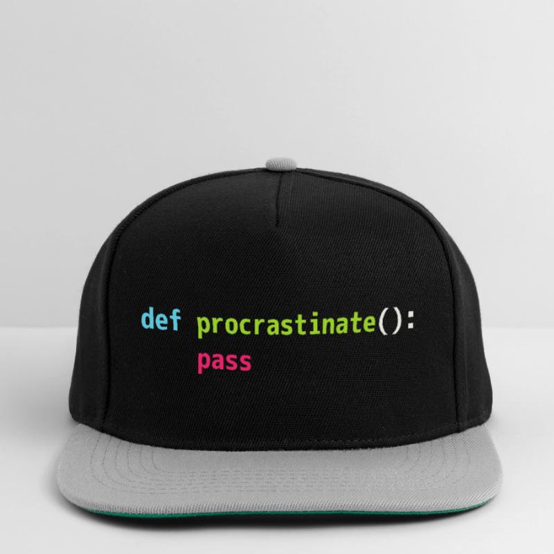 Lustiges Python Code Design def procrastinate pass Snapback Cap