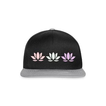 Fleur de lotus Fleur de lotus Fleur de lotus Fleur de violette Fleur de yoga - Casquette snapback - noir/gris - Devant