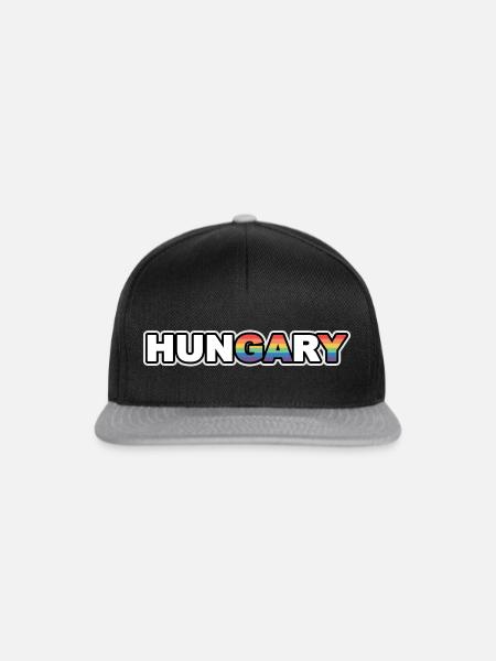 Ungarn Hungary, GAY, LGBTQIA, LGBT, HUN - Snapback Cap - Schwarz/Grau