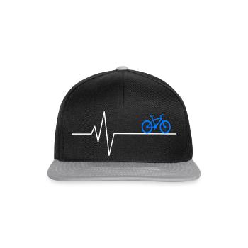 Fahrrad Herzschlag Bike - Snapback Cap - Schwarz/Grau - Vorne