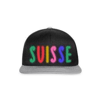 SUISSE. PAYS - Casquette snapback - noir/gris - Devant