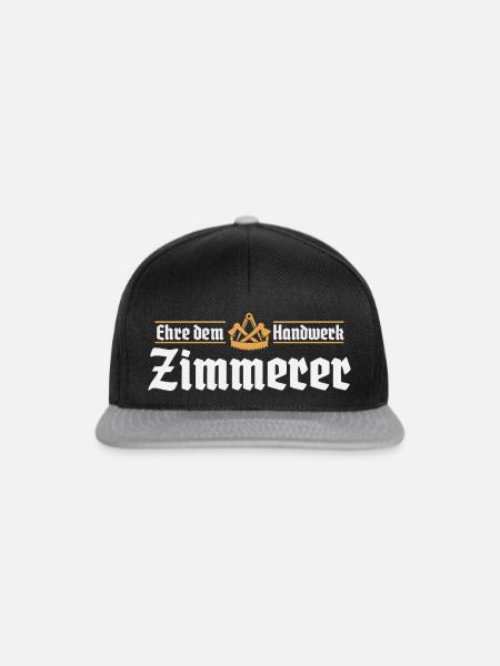 Zimmerer Handwerk Zimmermann Zunftzeichen - Snapback Cap - Schwarz/Grau
