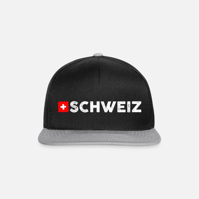 Drapeau de la Suisse - Casquette snapback - noir/gris