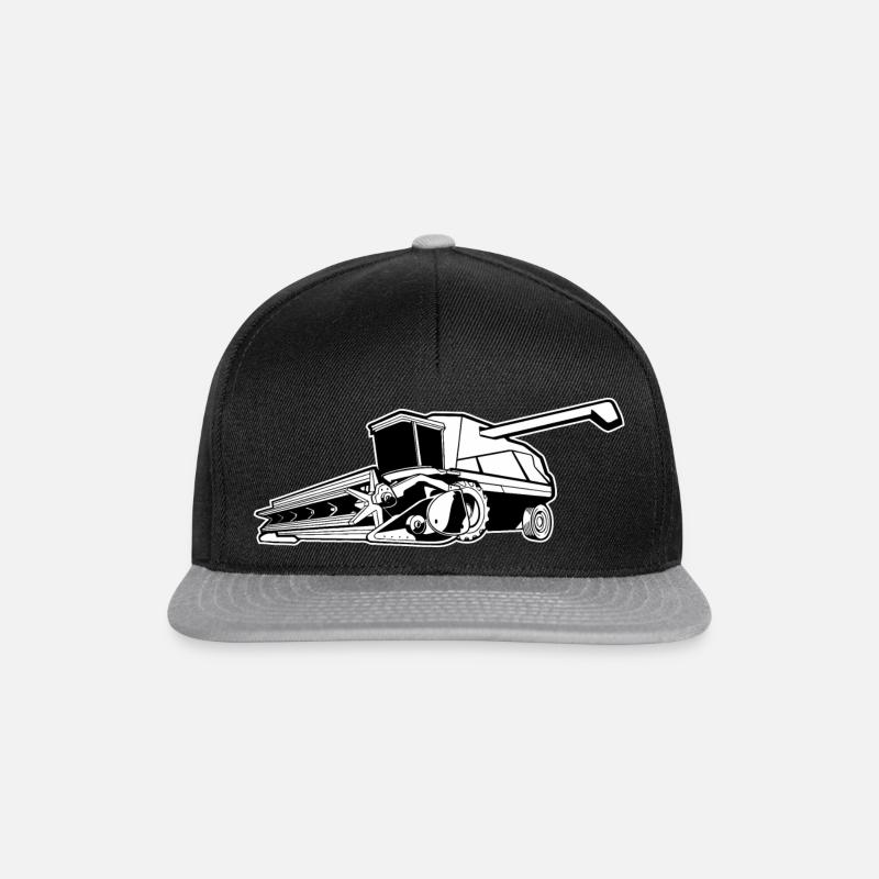 Moissonneuse-batteuse agriculteur entrepreneur - Casquette snapback - noir/gris