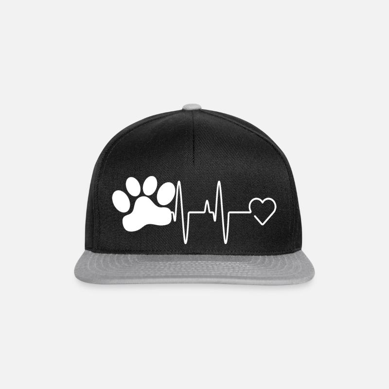 Hundepfote Herzschlag Pfote Katze - Snapback Cap - Schwarz/Grau