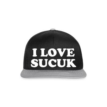 I Love Sucuk Turkish Sausage Garlic Delicious Food - Snapback Cap - black/grey - Front