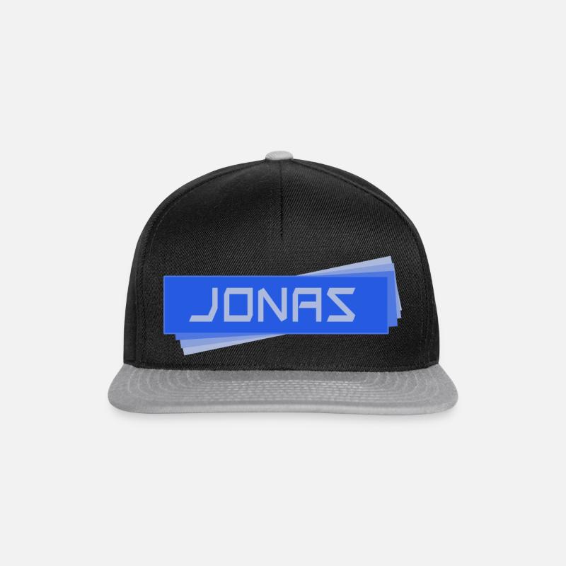 Namensschild JONAS Jonas - Snapback Cap - Schwarz/Grau