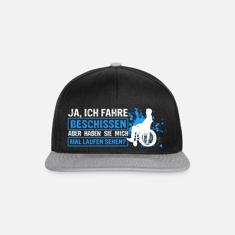 Rollstuhlfahrer Rollstuhl Spruch Geschenkidee - Snapback Cap - Schwarz/Grau