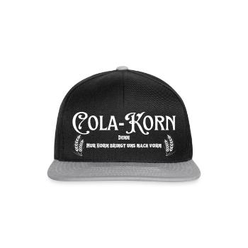 Cola Korn weiss - Snapback Cap - Schwarz/Grau - Vorne