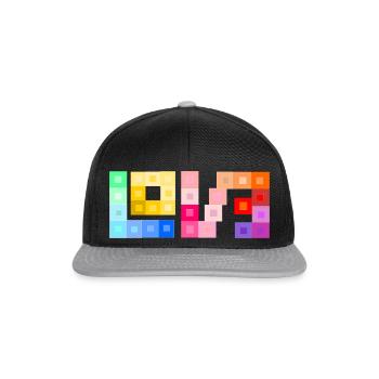 L-O-V-E *** <3 - Snapback Cap - Schwarz/Grau - Vorne