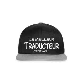 Le meilleur Traducteur c'est moi - Casquette snapback - noir/gris - Devant