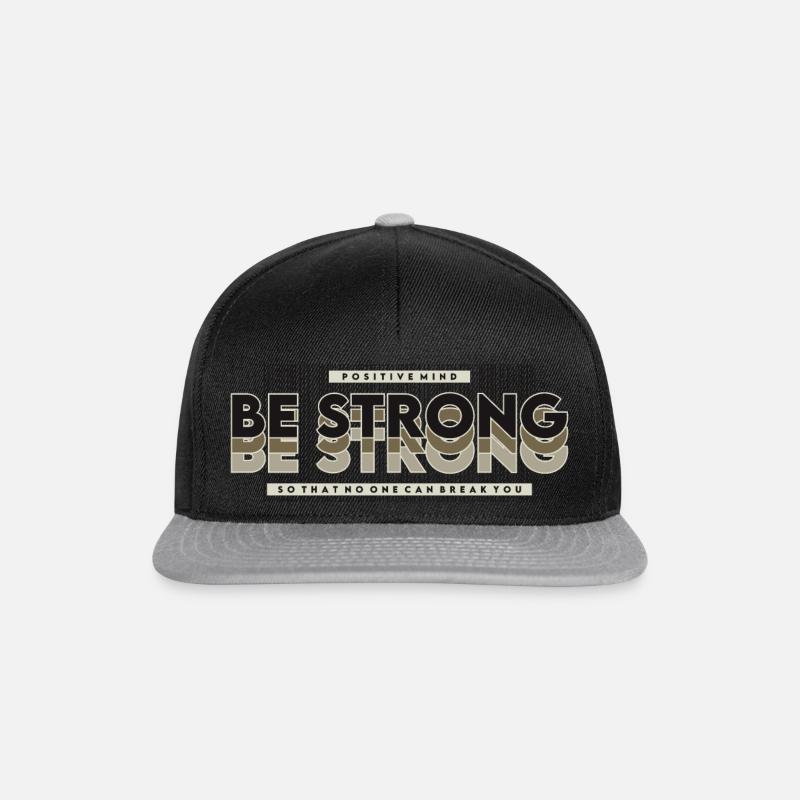 BE STRONG - Snapback Cap - black/grey